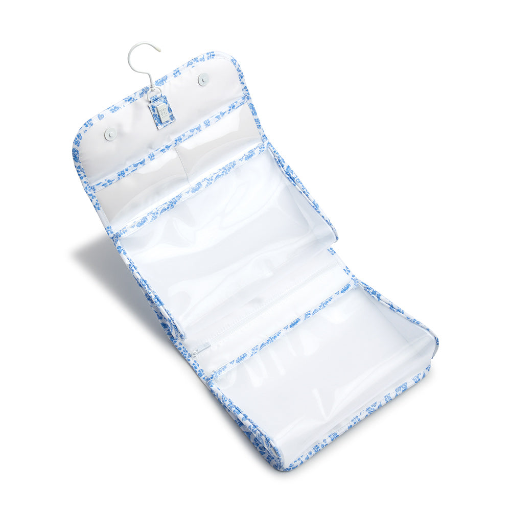 Luxe Gloss Hanging Toiletry Case - All Heart Blue Cosmetic & Bags