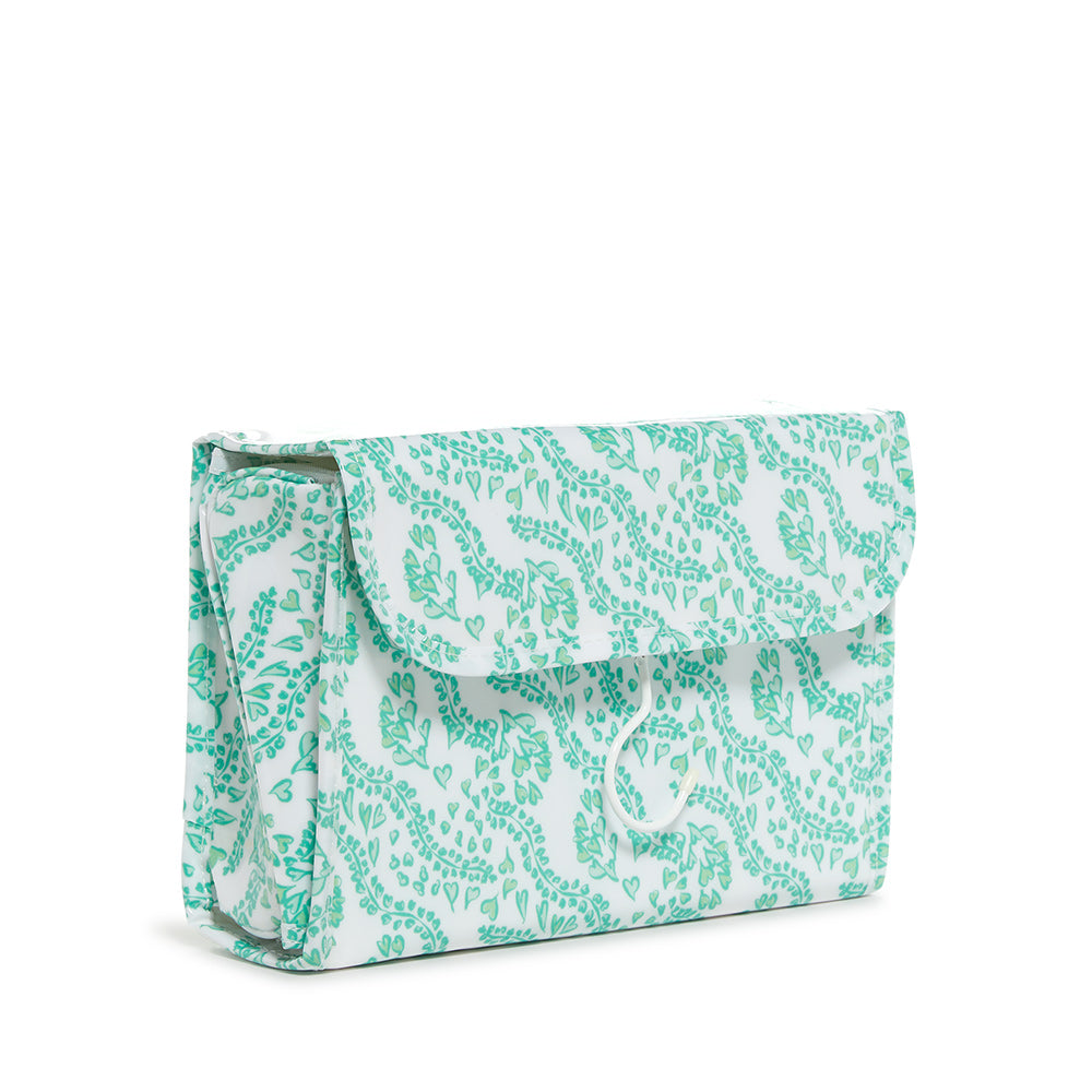 Luxe Gloss Hanging Toiletry Case - All Heart Kelly Green Cosmetic & Bags