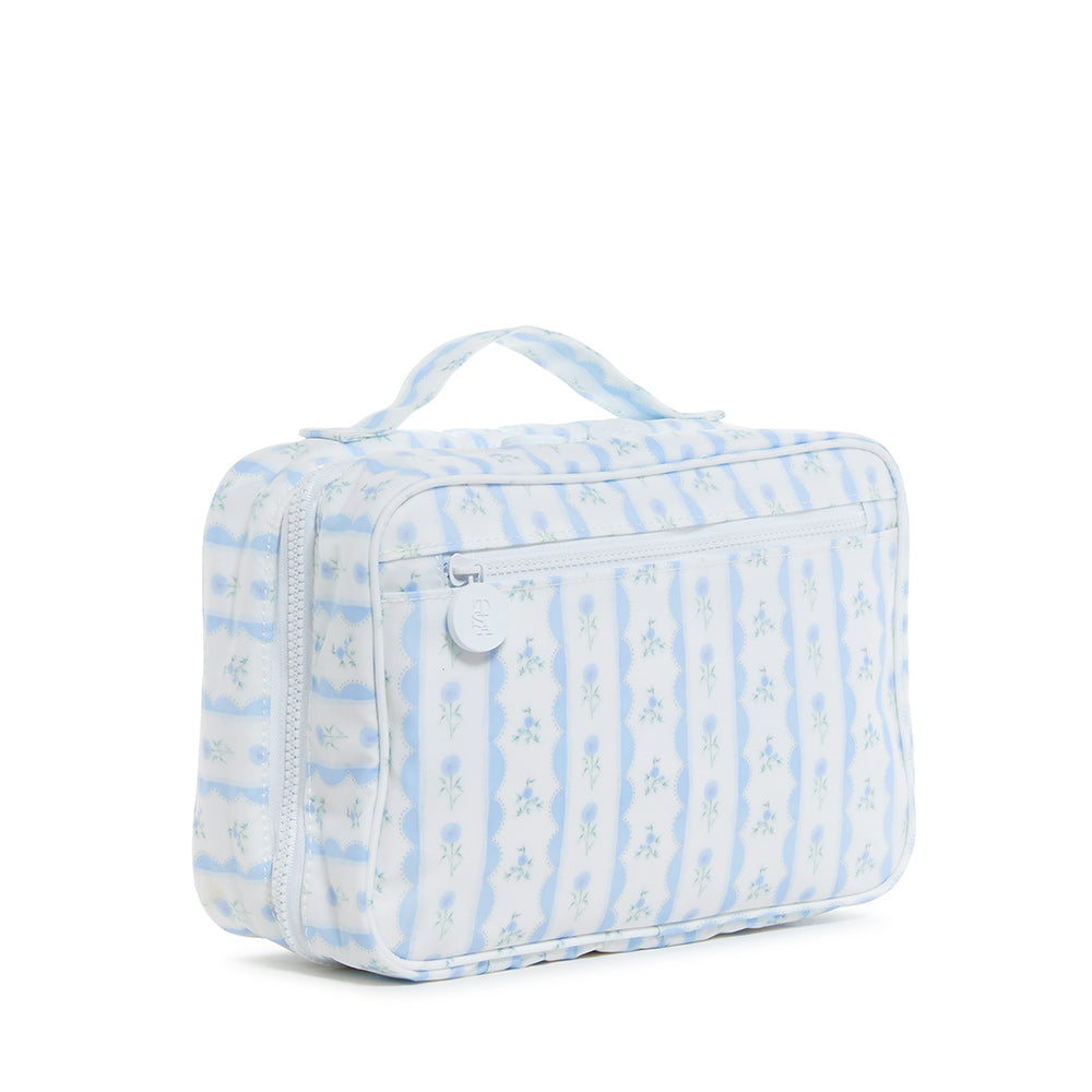 Bundle Up2 Hanging Toiletry Bag - Ribbon Floral Blue Cosmetic & Bags