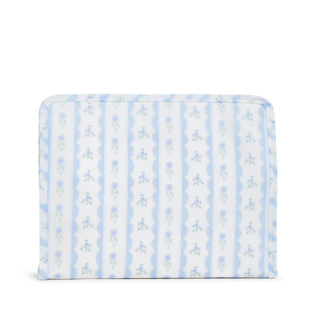 Roadie Large - Ribbon Floral Blue Zip Pouch Travel Pouches