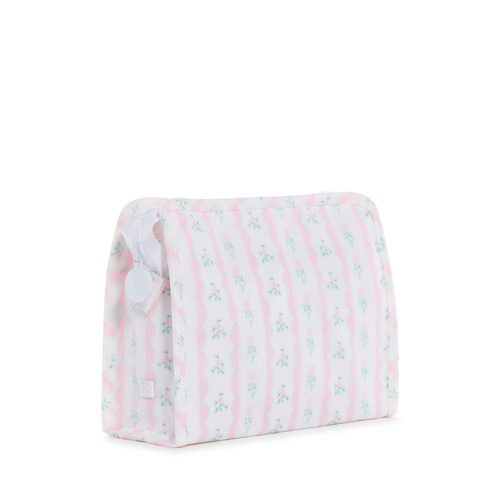 Roadie Medium - Ribbon Floral Pink Zip Pouch Travel Pouches