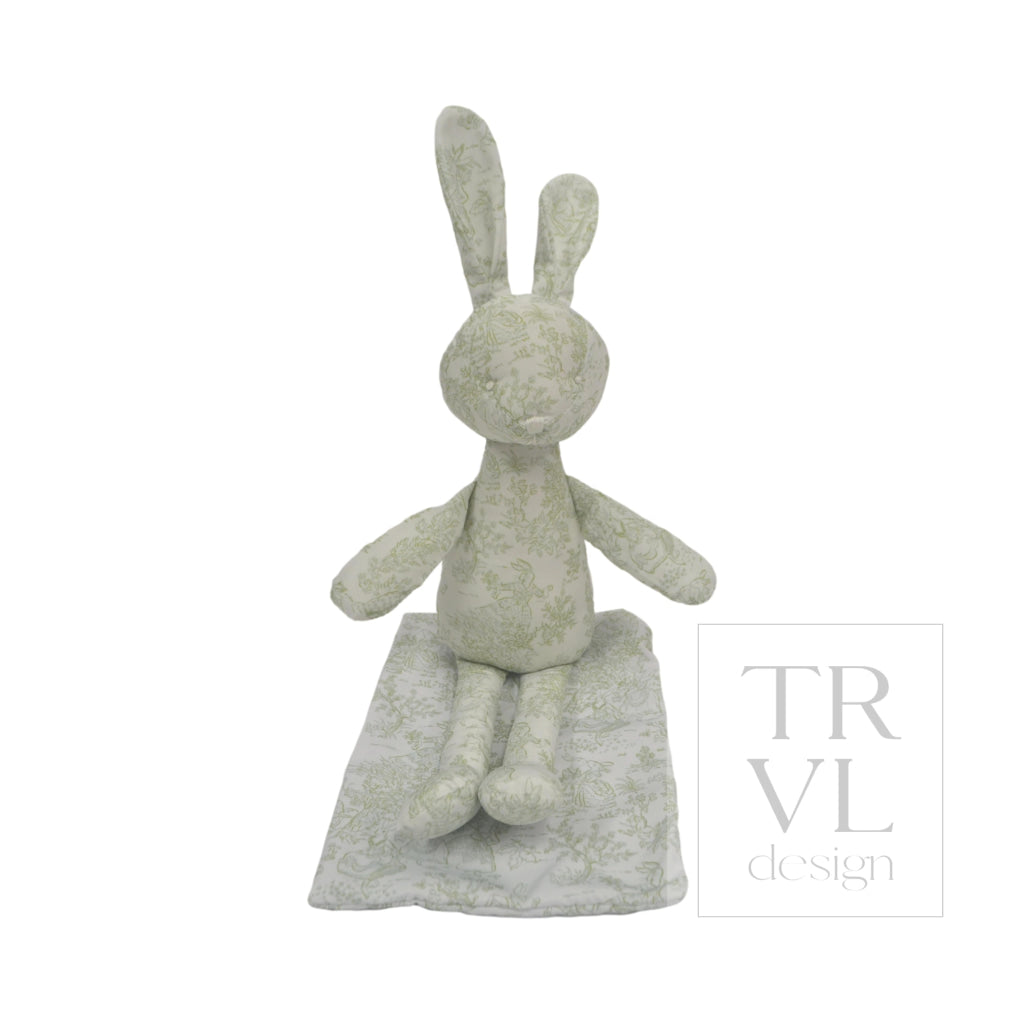 BUN BUN - BUNNY TOILE GREEN *3PC PRE-PACK* - Stuffed Animals