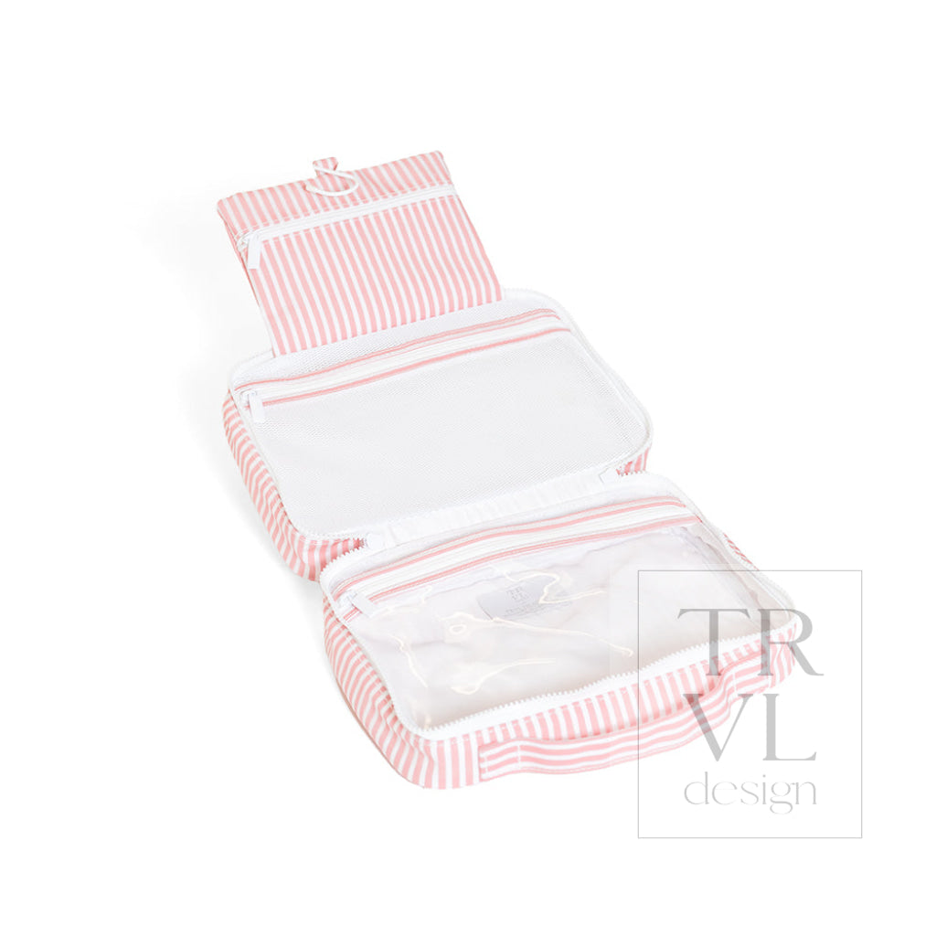 BUNDLE UP2 Hanging Toiletry Bag - PIMLICO STRIPE DUSTY ROSE - Cosmetic & Toiletry Bags