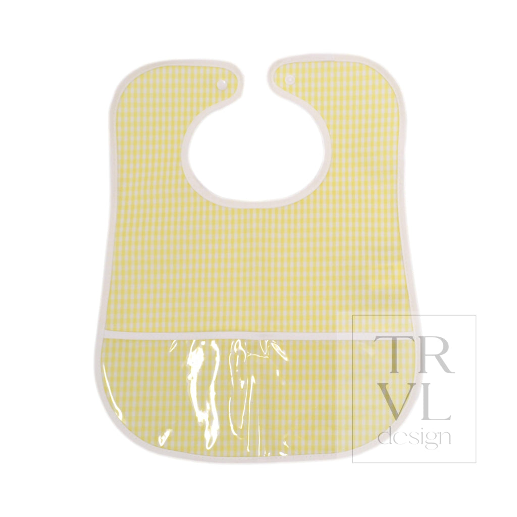 CLEAN UP BIB - GINGHAM BUTTERCUP *2 PC PRE-PACK - Bibs