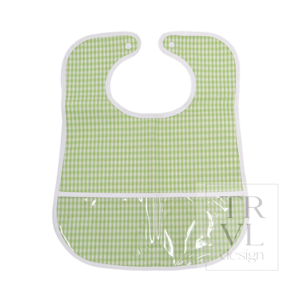 CLEAN UP BIB - GINGHAM LEAF *2 PC PRE-PACK - Bibs