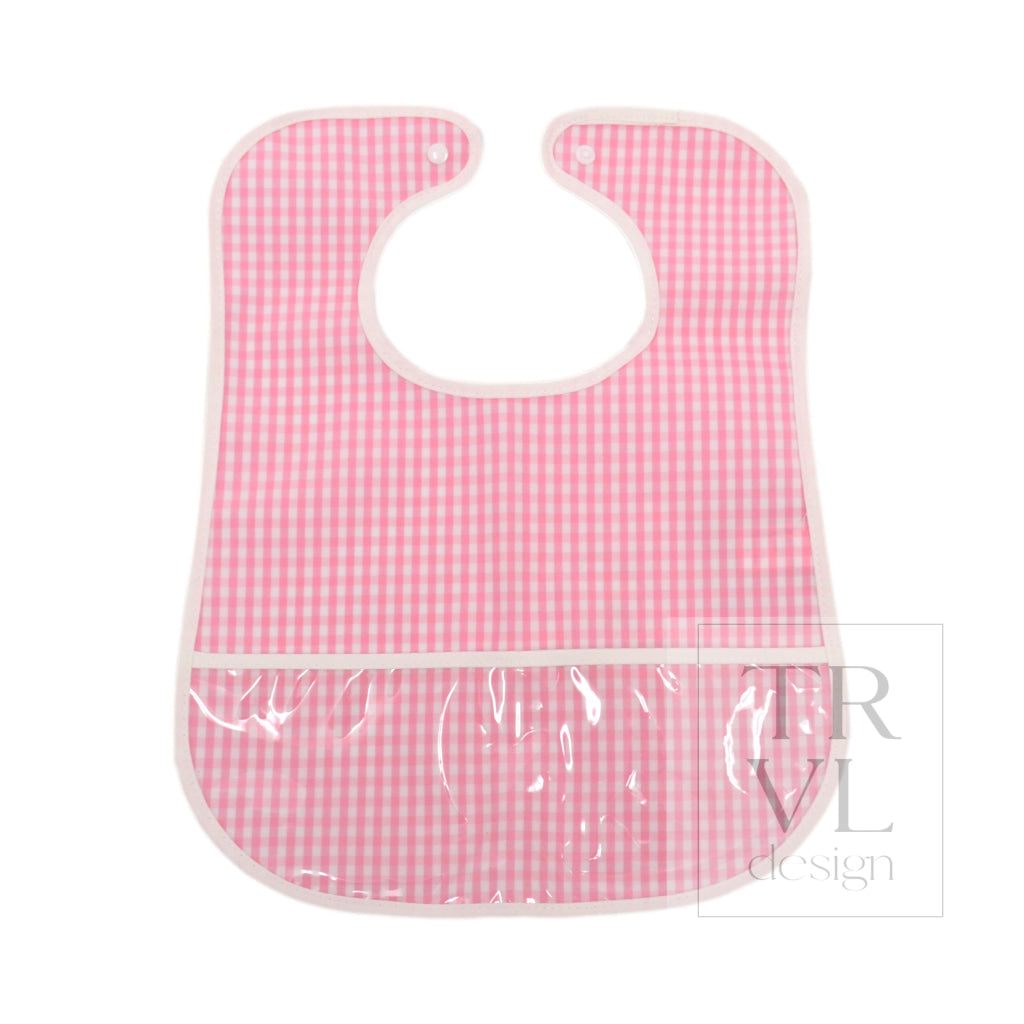 CLEAN UP BIB - GINGHAM PINK *2 PC PRE-PACK - Bibs