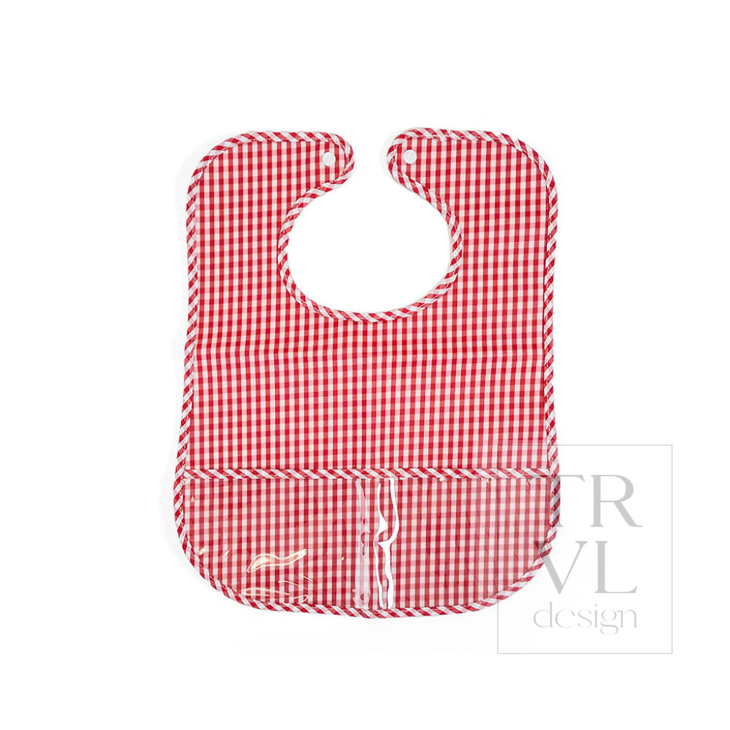 CLEAN UP BIB - GINGHAM RED *2 PC PRE-PACK - Bibs