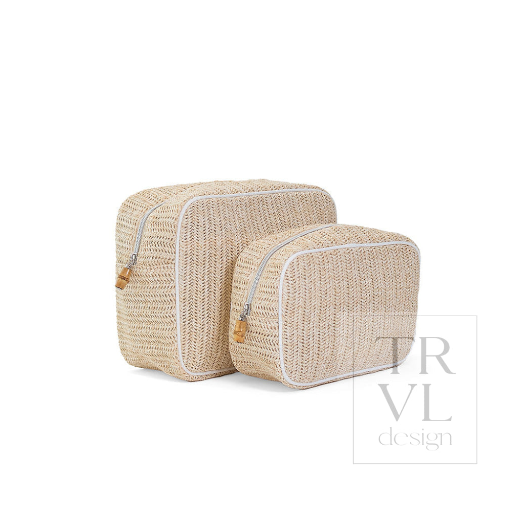 COASTAL STRAW GO GLAM - SAND - Cosmetic & Toiletry Bags