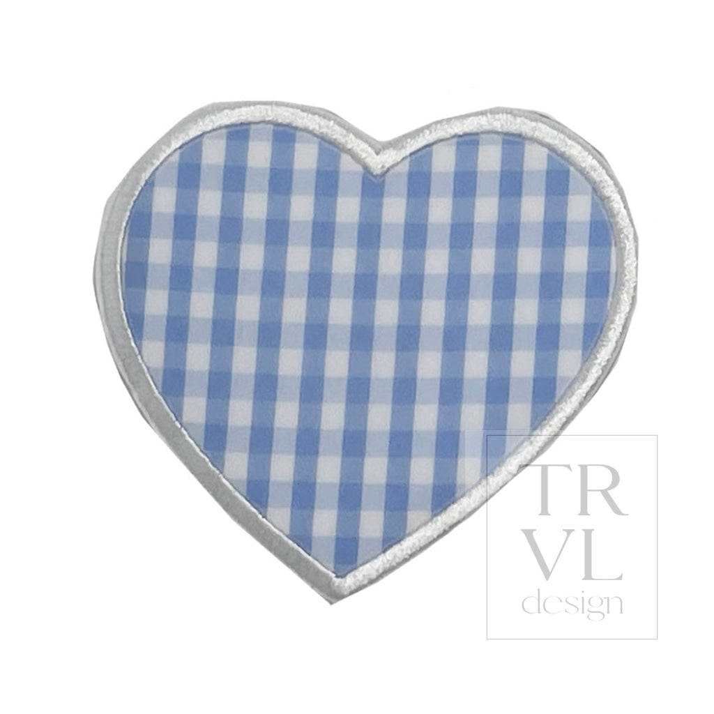 Heart Appliqué *2 Pc Pre - Pack* Gingham Sky