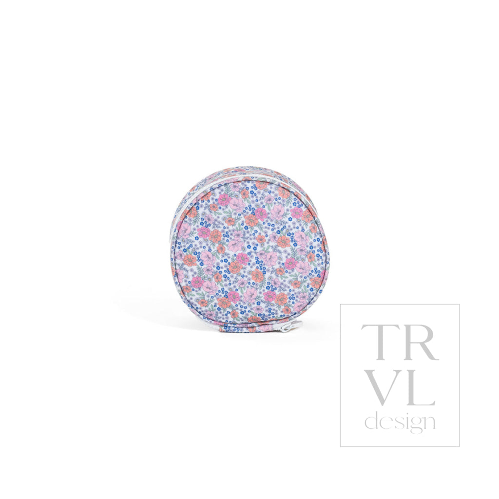 JEWEL ROUND CASE - GARDEN FLORAL - Jewelry Holders