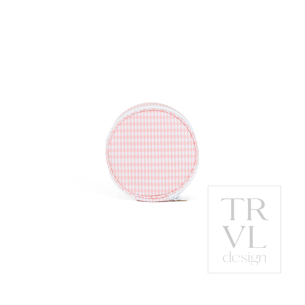 JEWEL ROUND CASE - GINGHAM TAFFY - Jewelry Holders