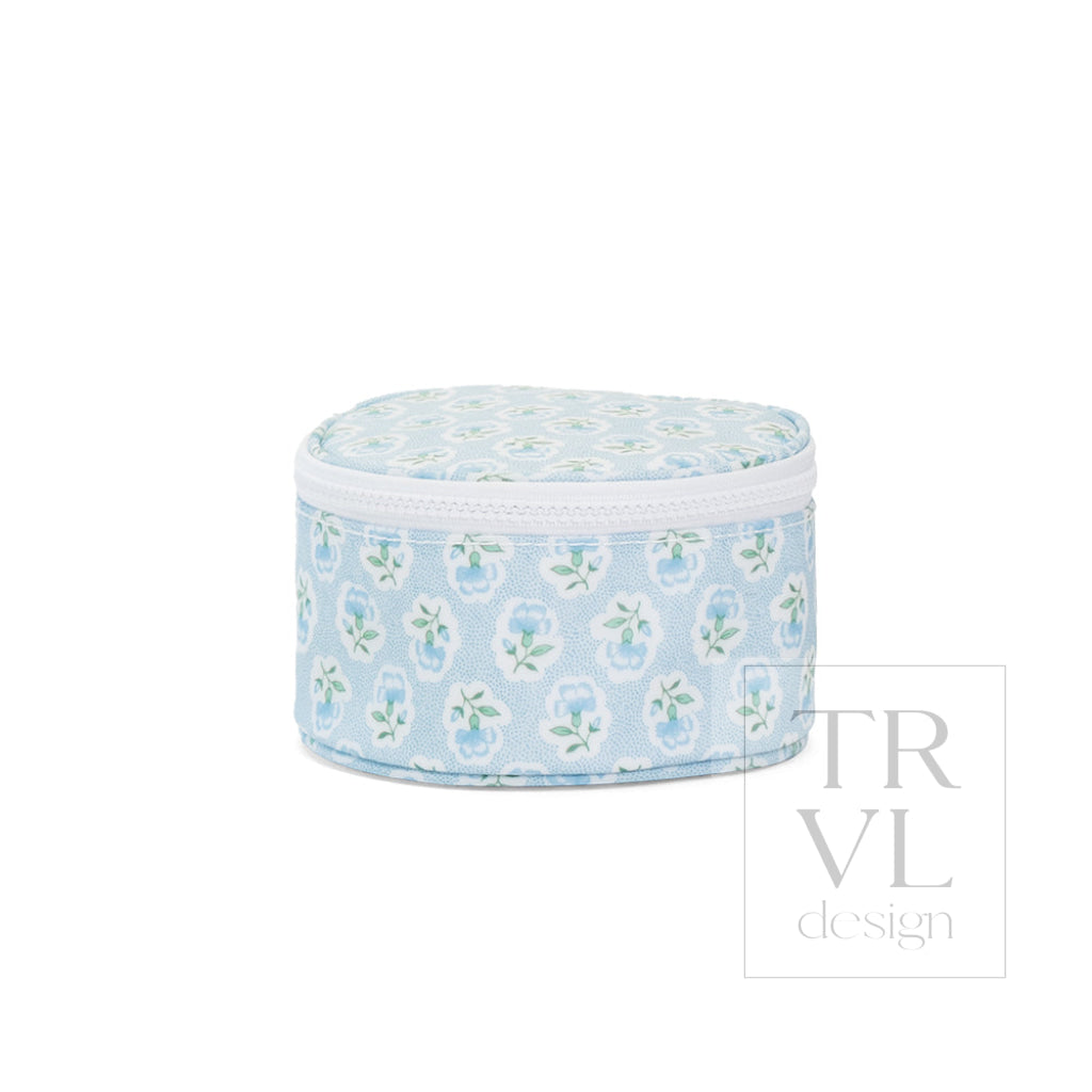 JEWEL ROUND CASE - PETITE FLEUR BLUE - Jewelry Holders