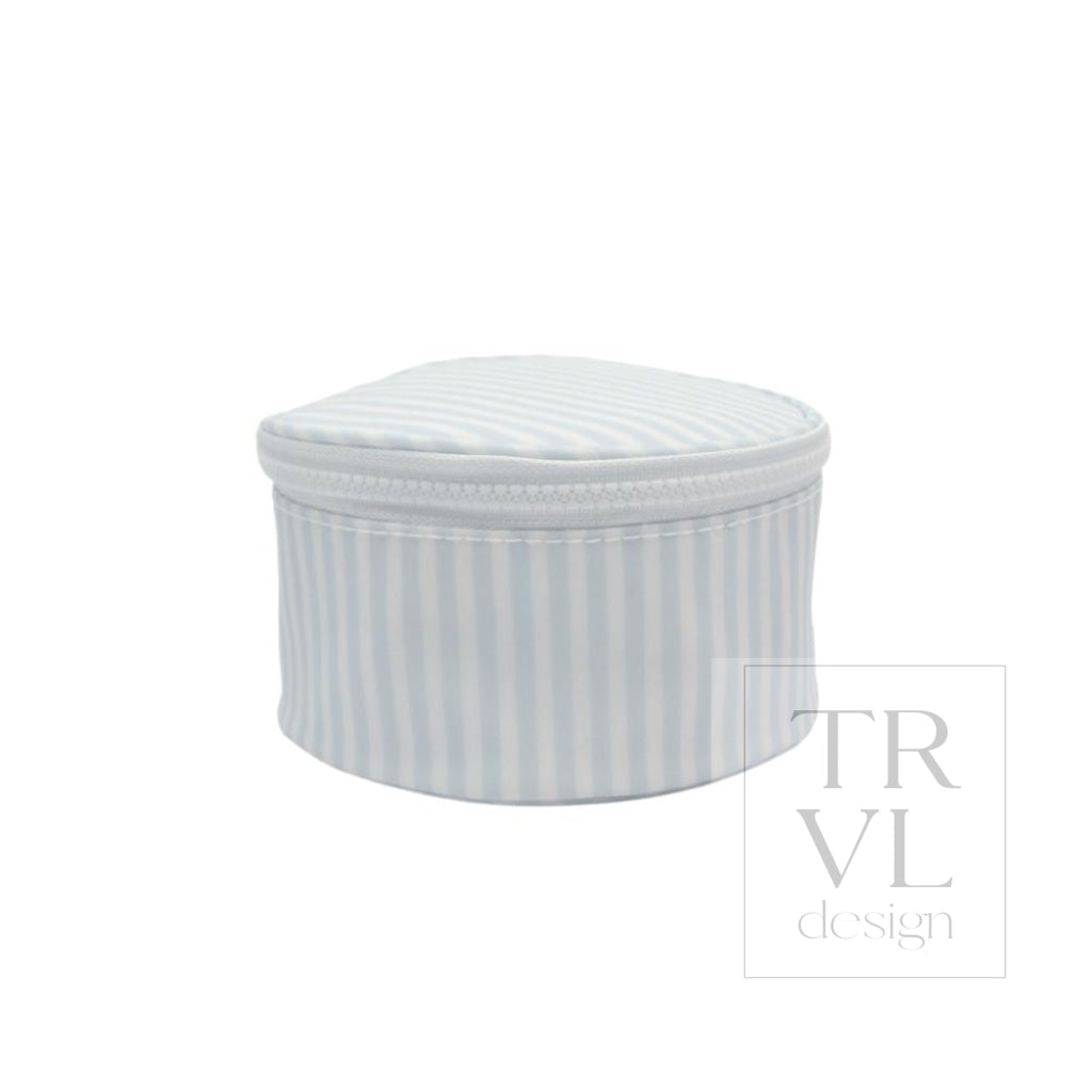 JEWEL ROUND CASE - PIMLICO STRIPE BLUE - Jewelry Holders