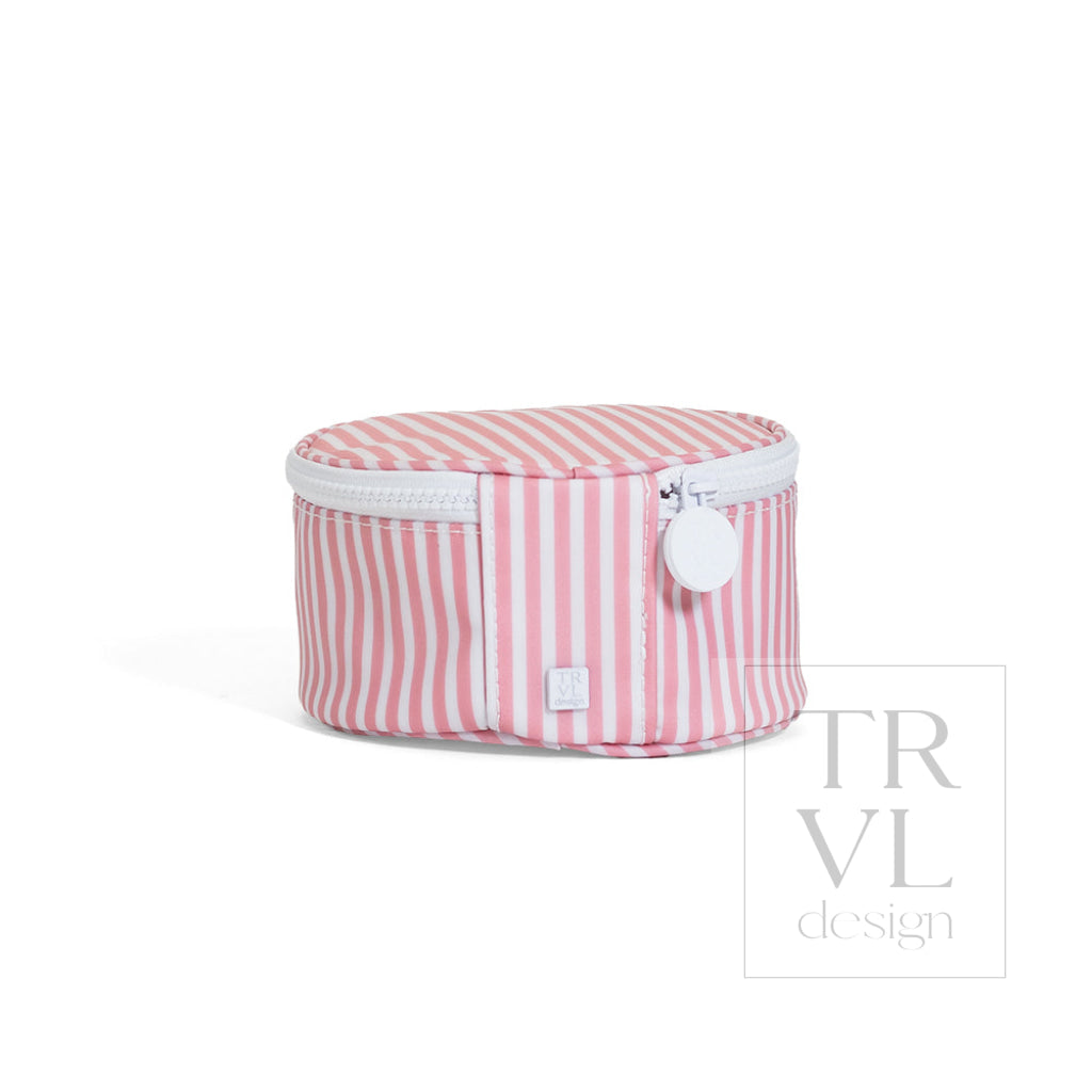 JEWEL ROUND CASE - PIMLICO STRIPE DUSTY ROSE - Jewelry Holders