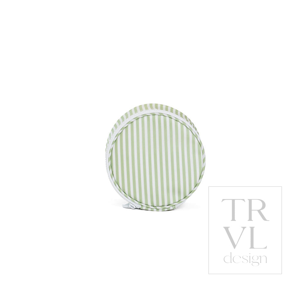 JEWEL ROUND CASE - PIMLICO STRIPE SAGE - Jewelry Holders