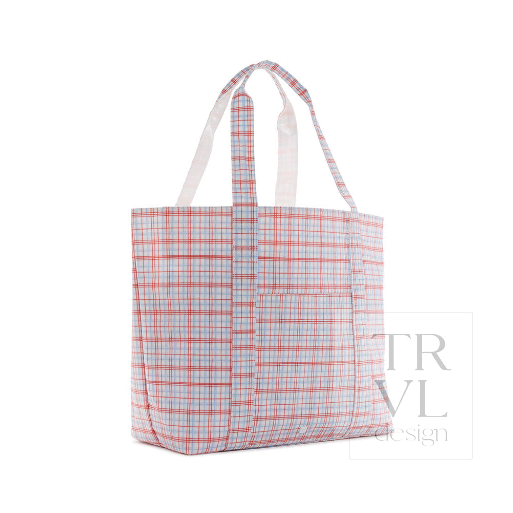 JUMBO TOTE - X-Large Tote CLASSIC PLAID RED - Tote Bags