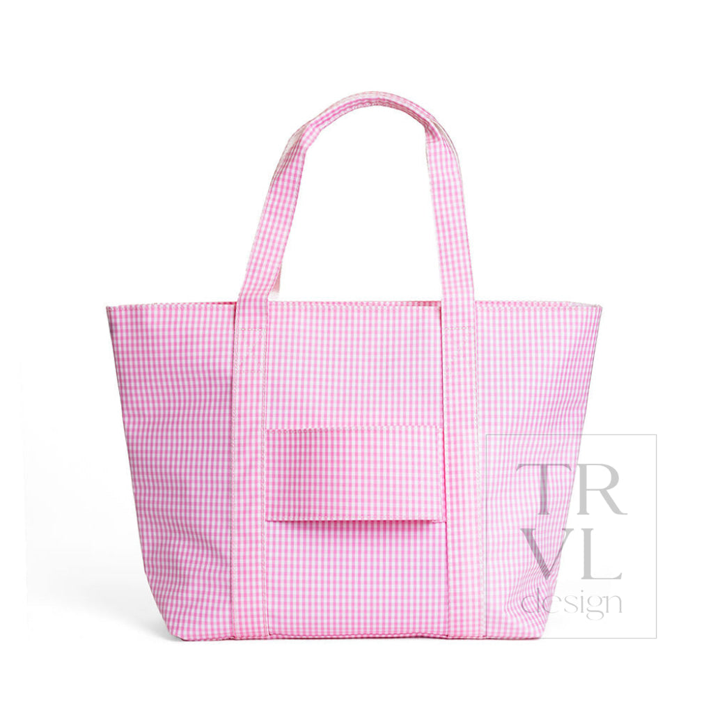 JUMBO TOTE - X-Large Tote GINGHAM PINK - Tote Bags