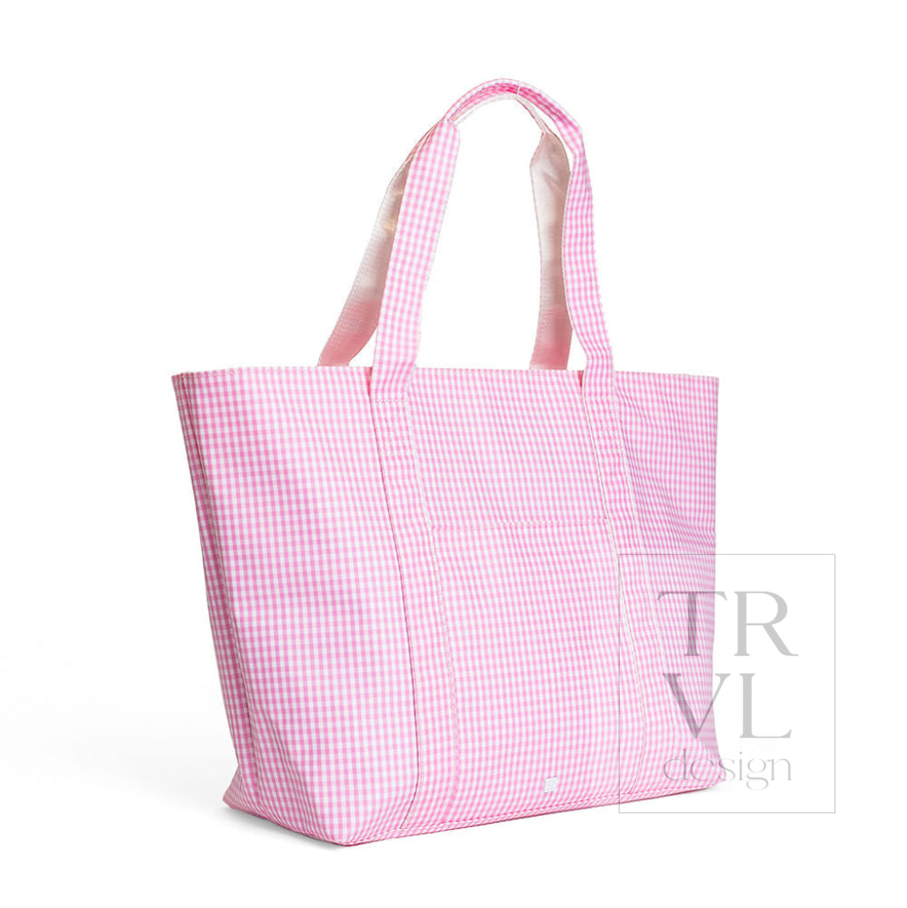JUMBO TOTE - X-Large Tote GINGHAM PINK - Tote Bags