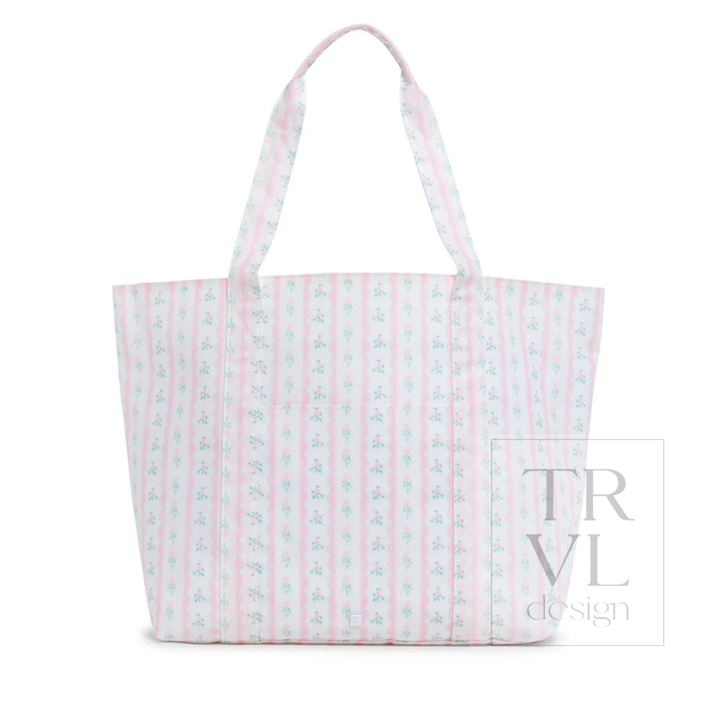 JUMBO TOTE - X-Large Tote RIBBON FLORAL PINK - Tote Bags