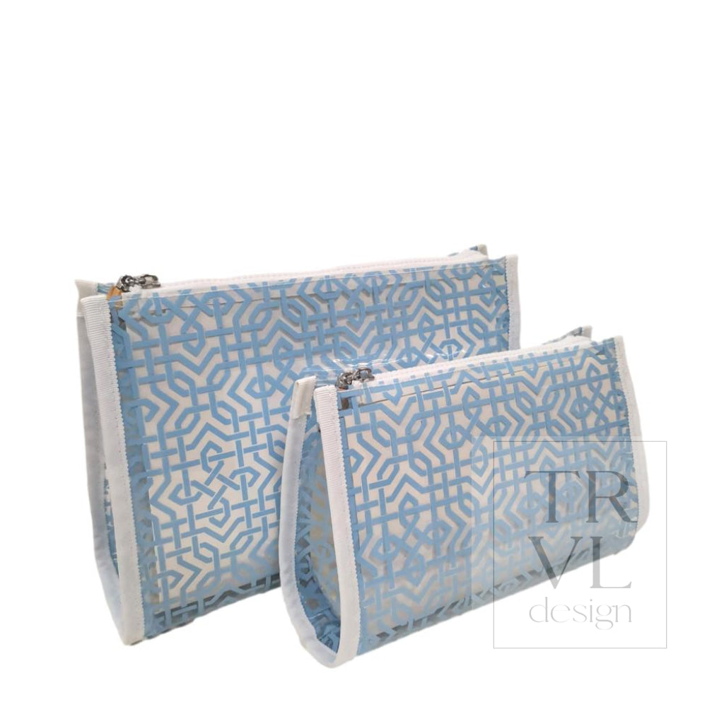 LATTICE BUNDLE SET - SEASPRAY CLEAR - Cosmetic & Toiletry Bags