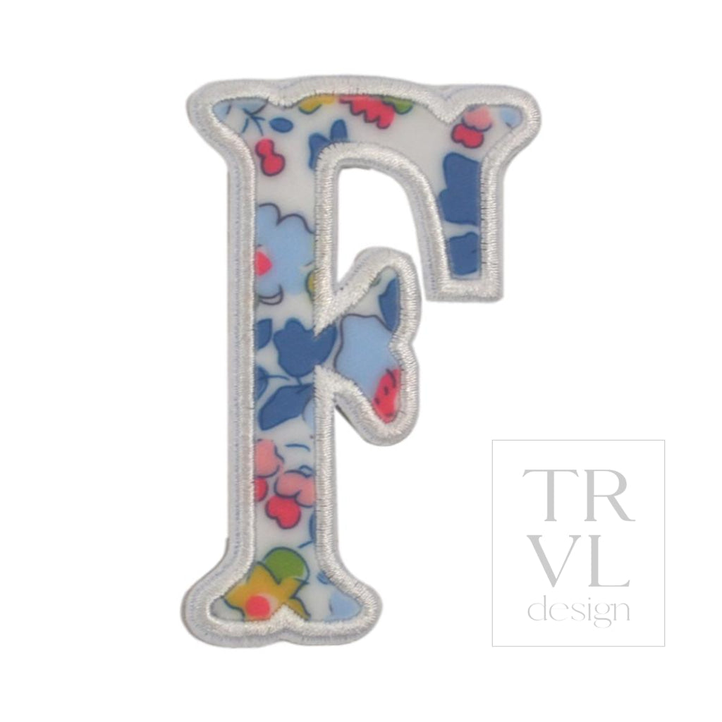 LETTER APPLIQUÉS - LARGE BRIDGEHAMPTON FLORAL *2 PC PRE-PACK* - Letter F - Decorative Stickers