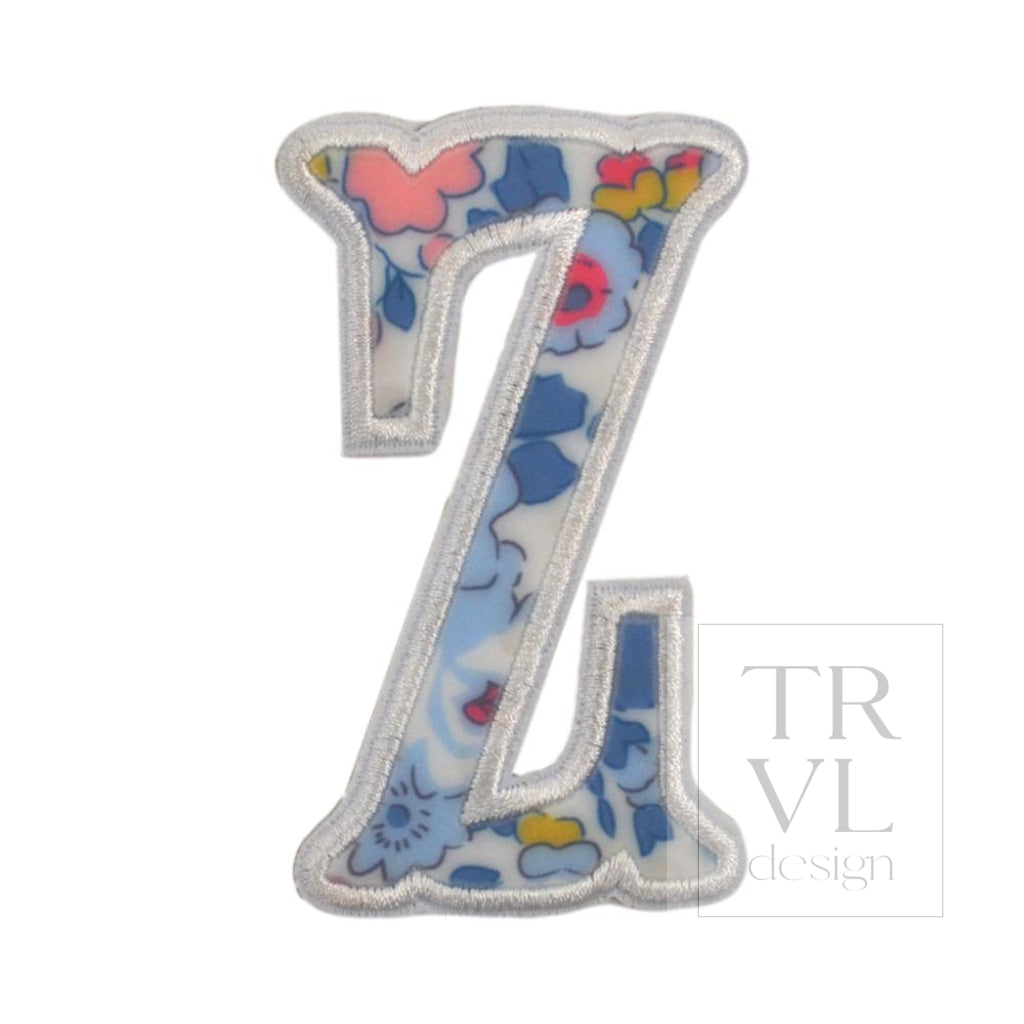 LETTER APPLIQUÉS - LARGE BRIDGEHAMPTON FLORAL *2 PC PRE-PACK* - Letter Z - Decorative Stickers