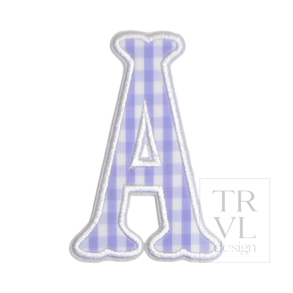 Gingham Lilac Appliqué Letters *2 Pc Pre-Pack* Letter A