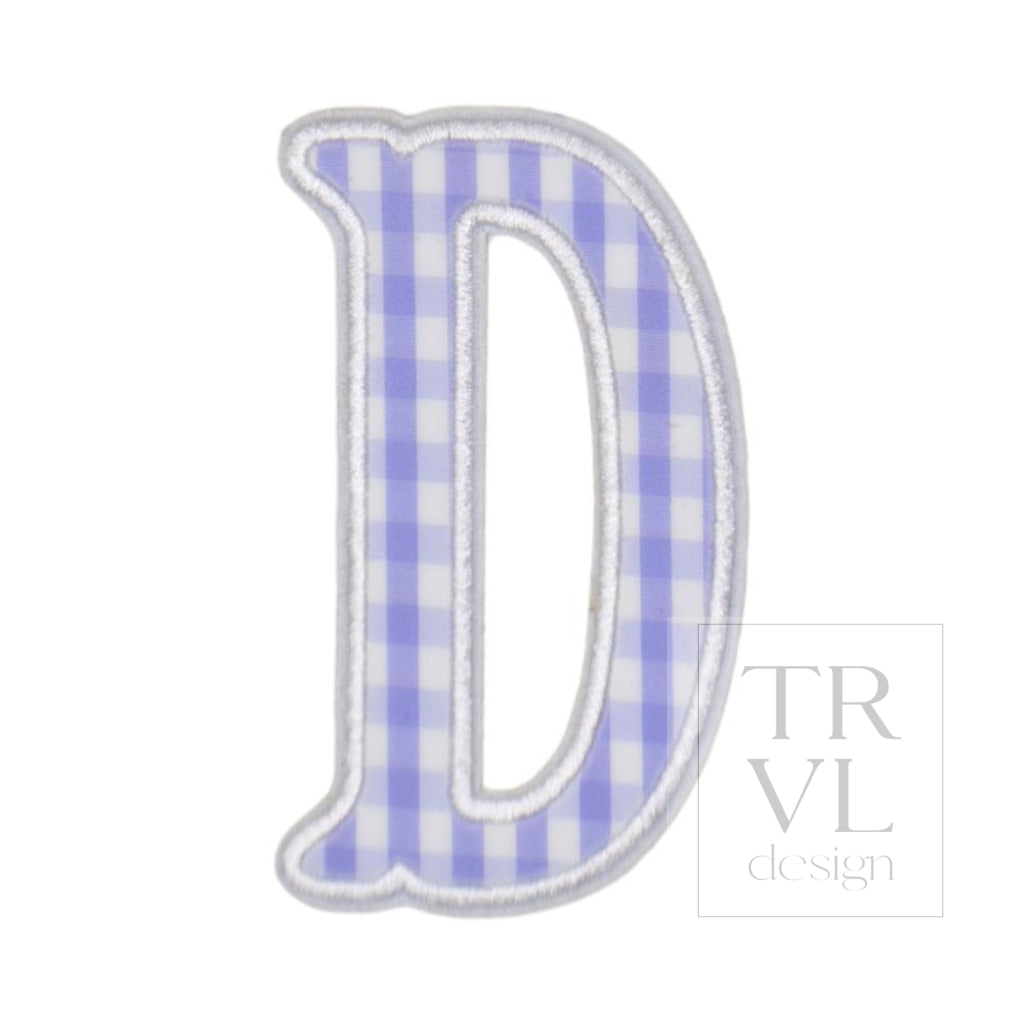Gingham Lilac Appliqué Letters *2 Pc Pre-Pack* Letter D