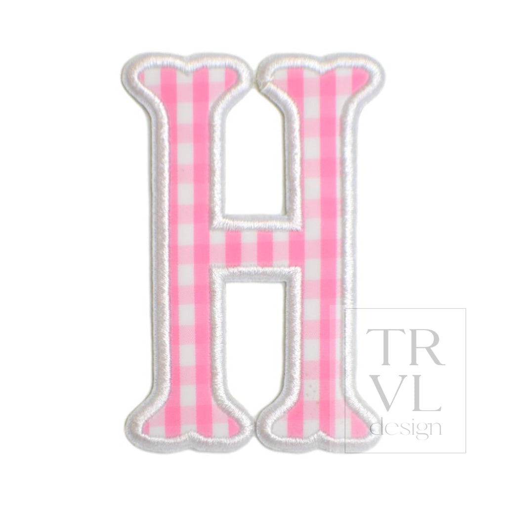 Gingham Pink Appliqué Letters *2 Pc Pre-Pack* Letter H