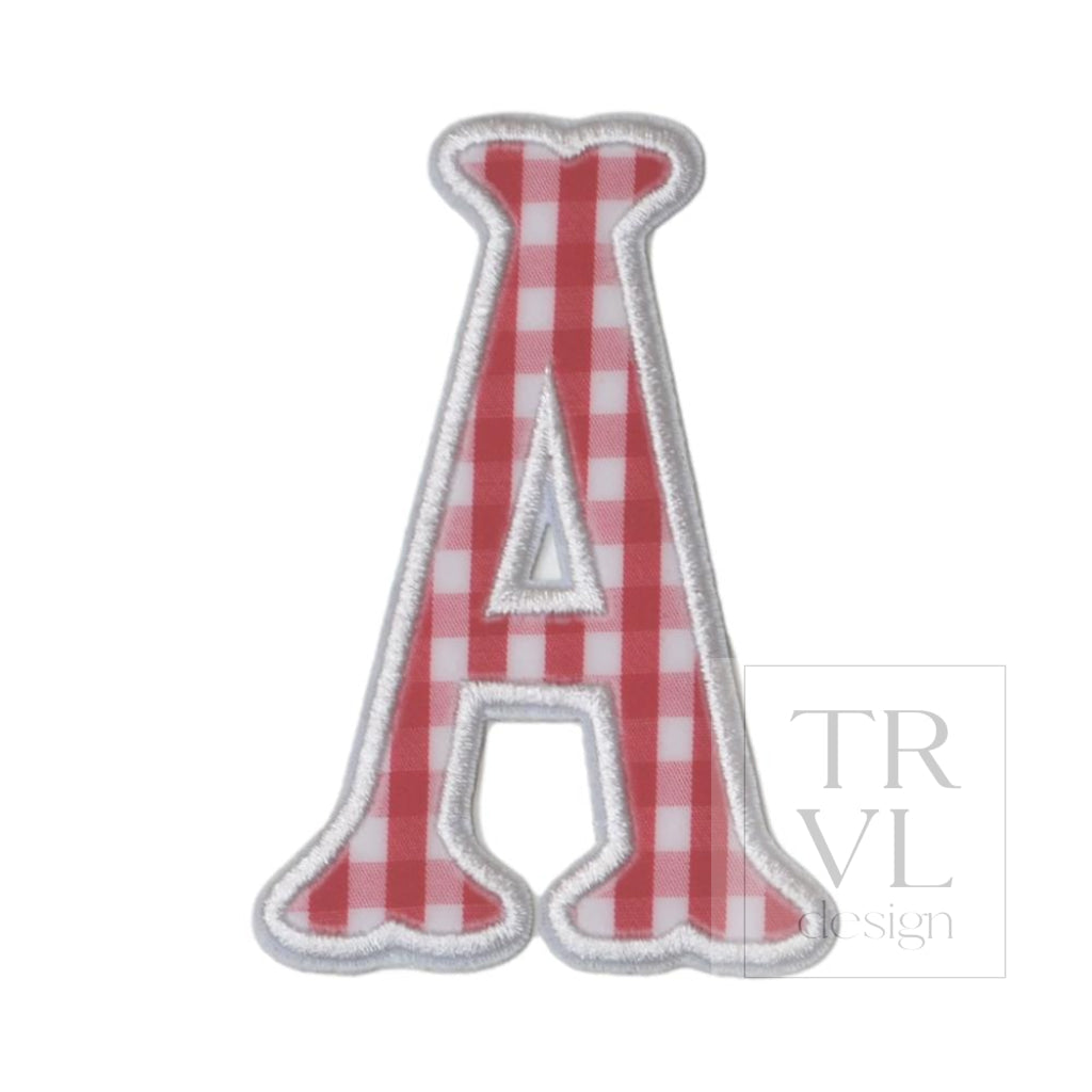 Gingham Red Appliqué Letters *2 Pc Pre-Pack* Letter A