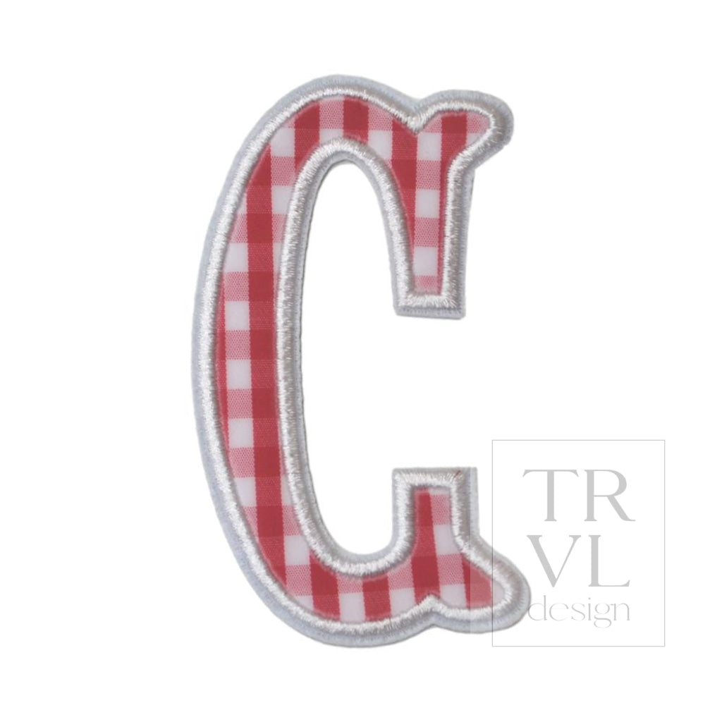 Gingham Red Appliqué Letters *2 Pc Pre-Pack* Letter C