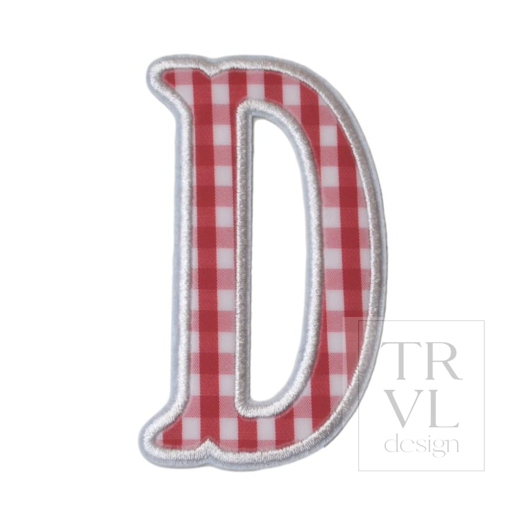 Gingham Red Appliqué Letters *2 Pc Pre-Pack* Letter D