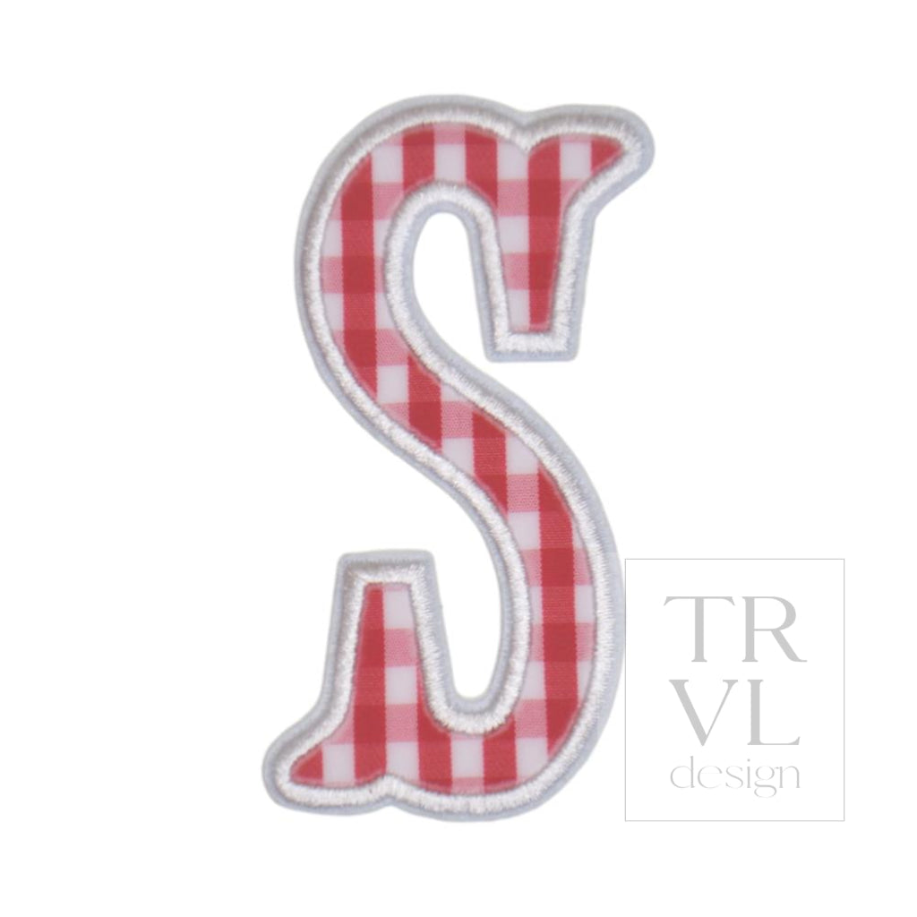 Gingham Red Appliqué Letters *2 Pc Pre-Pack* Letter S