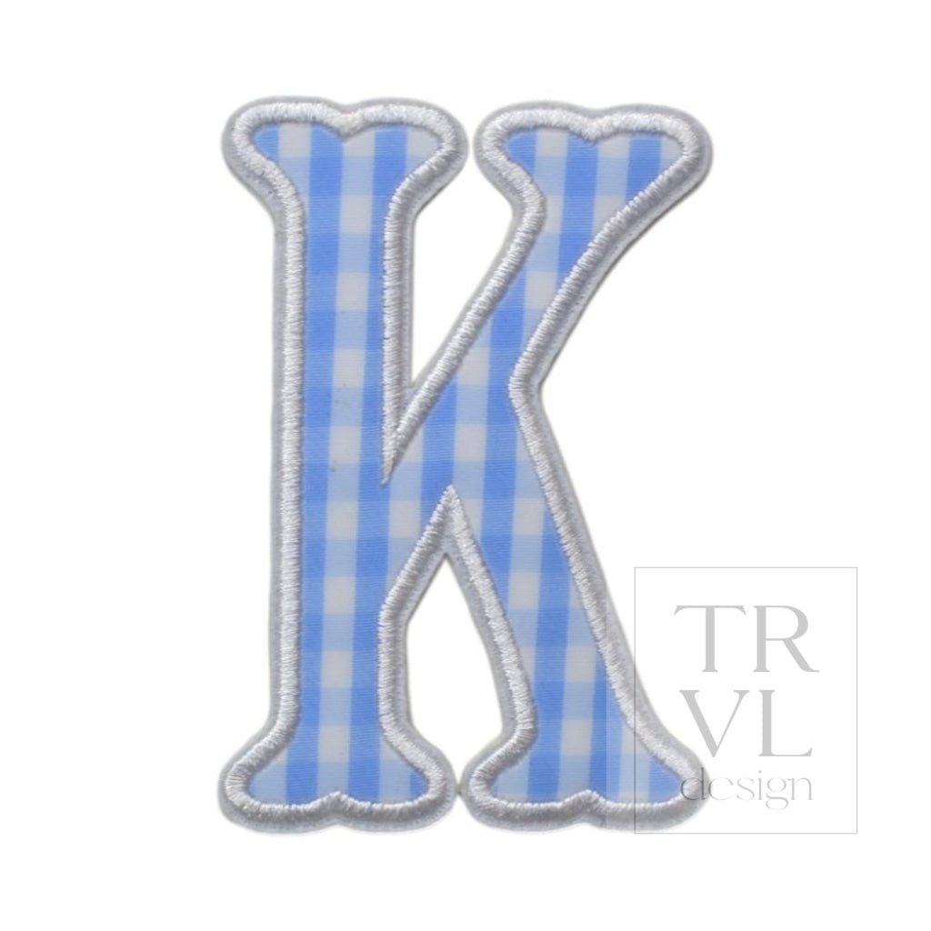 Gingham Sky Appliqué Letters *2 Pc Pre-Pack* Letter K