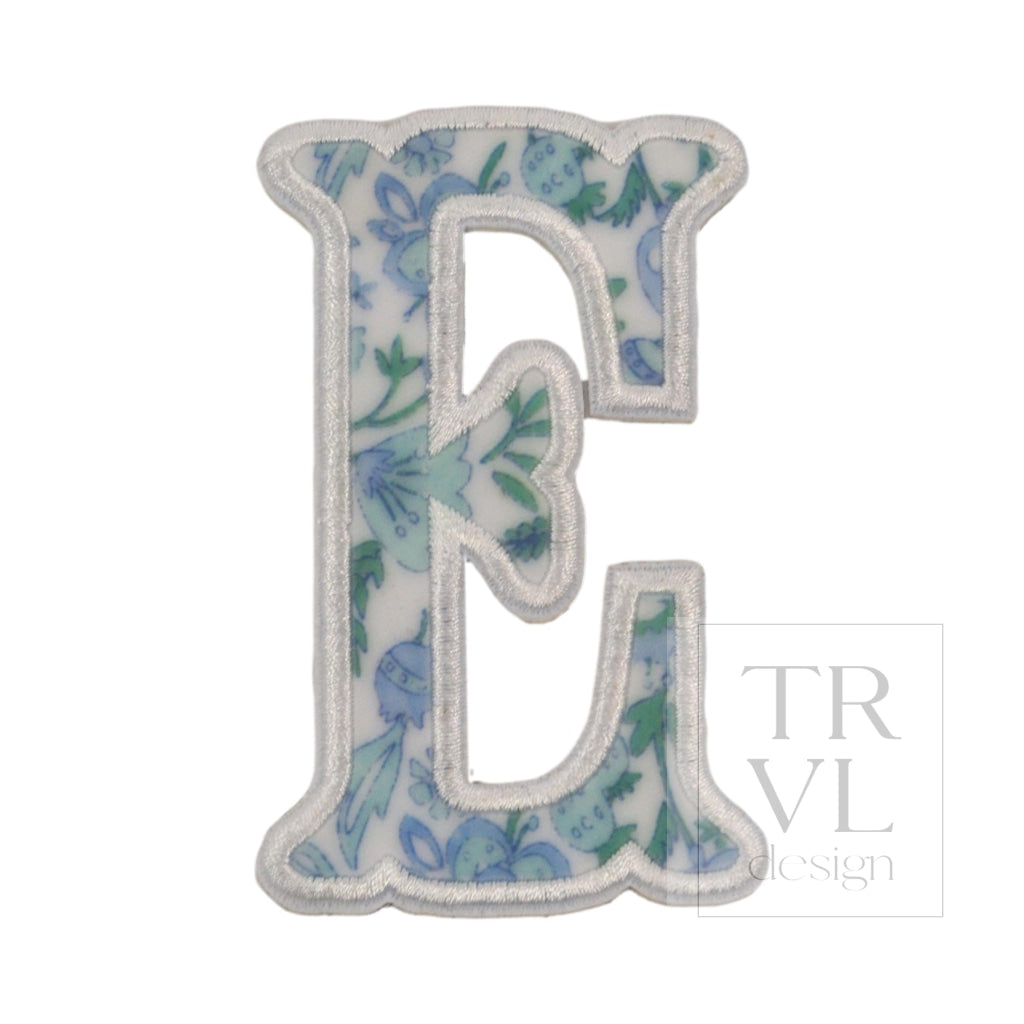 LETTER APPLIQUÉS - LARGE HAMPTONS FLORAL *2 PC PRE-PACK* - Letter E - Decorative Stickers