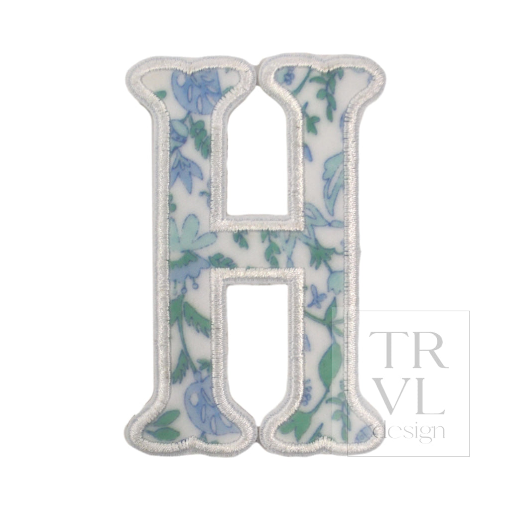 LETTER APPLIQUÉS - LARGE HAMPTONS FLORAL *2 PC PRE-PACK* - Letter H - Decorative Stickers