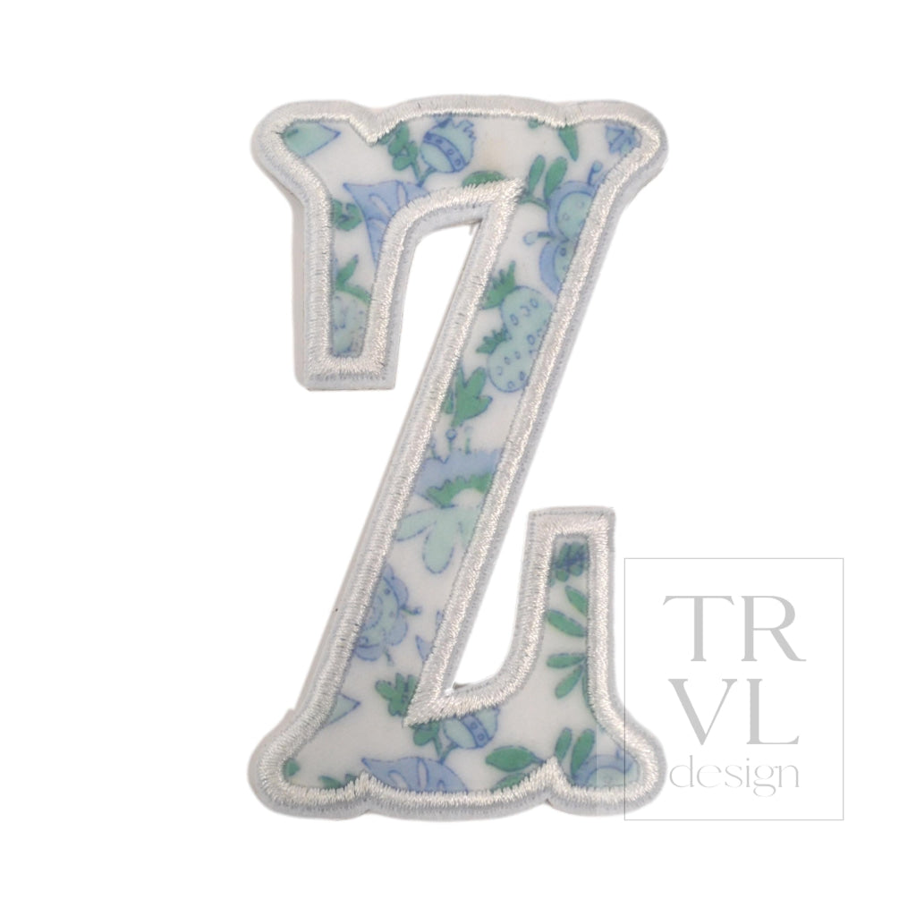 LETTER APPLIQUÉS - LARGE HAMPTONS FLORAL *2 PC PRE-PACK* - Letter Z - Decorative Stickers