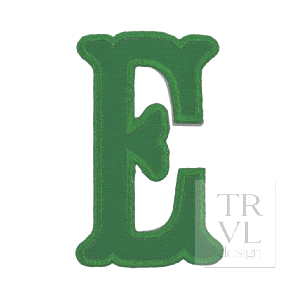 LETTER APPLIQUÉS - LARGE KELLY GREEN CANVAS *2 PC PRE-PACK* - Letter E - Decorative Stickers
