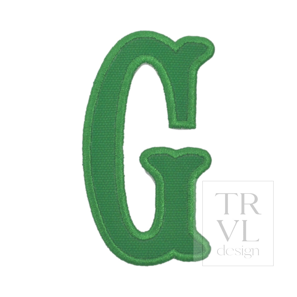 LETTER APPLIQUÉS - LARGE KELLY GREEN CANVAS *2 PC PRE-PACK* - Letter G - Decorative Stickers