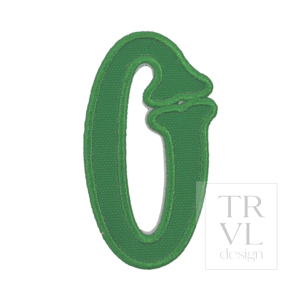 LETTER APPLIQUÉS - LARGE KELLY GREEN CANVAS *2 PC PRE-PACK* - Letter O - Decorative Stickers