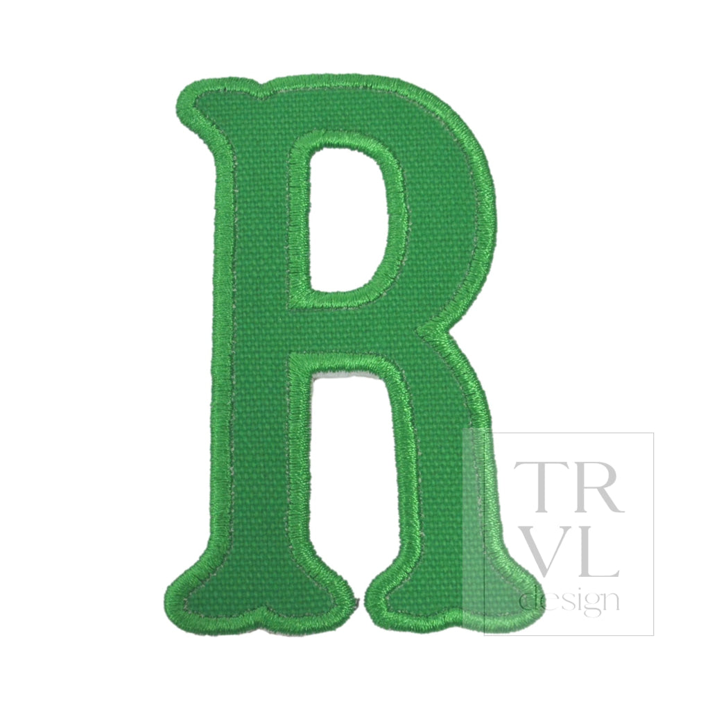 LETTER APPLIQUÉS - LARGE KELLY GREEN CANVAS *2 PC PRE-PACK* - Letter R - Decorative Stickers