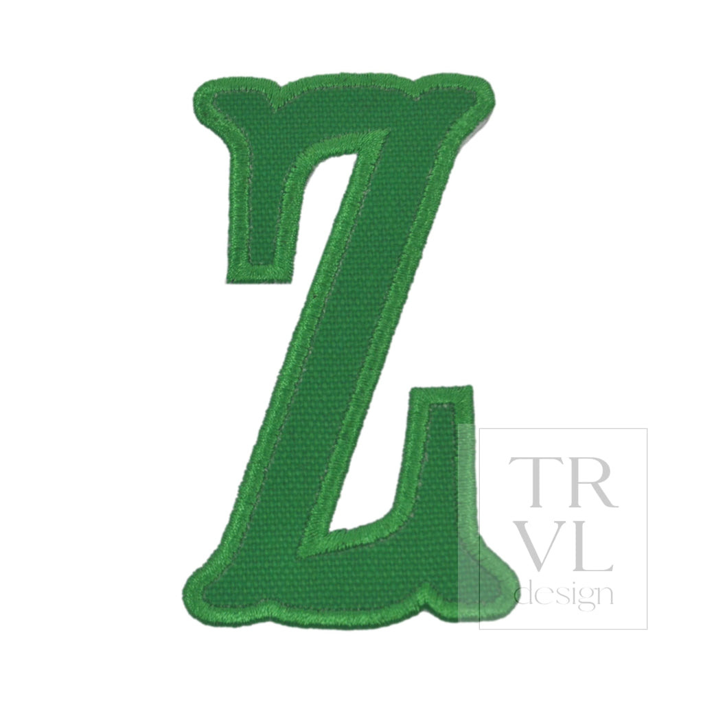 LETTER APPLIQUÉS - LARGE KELLY GREEN CANVAS *2 PC PRE-PACK* - Letter Z - Decorative Stickers