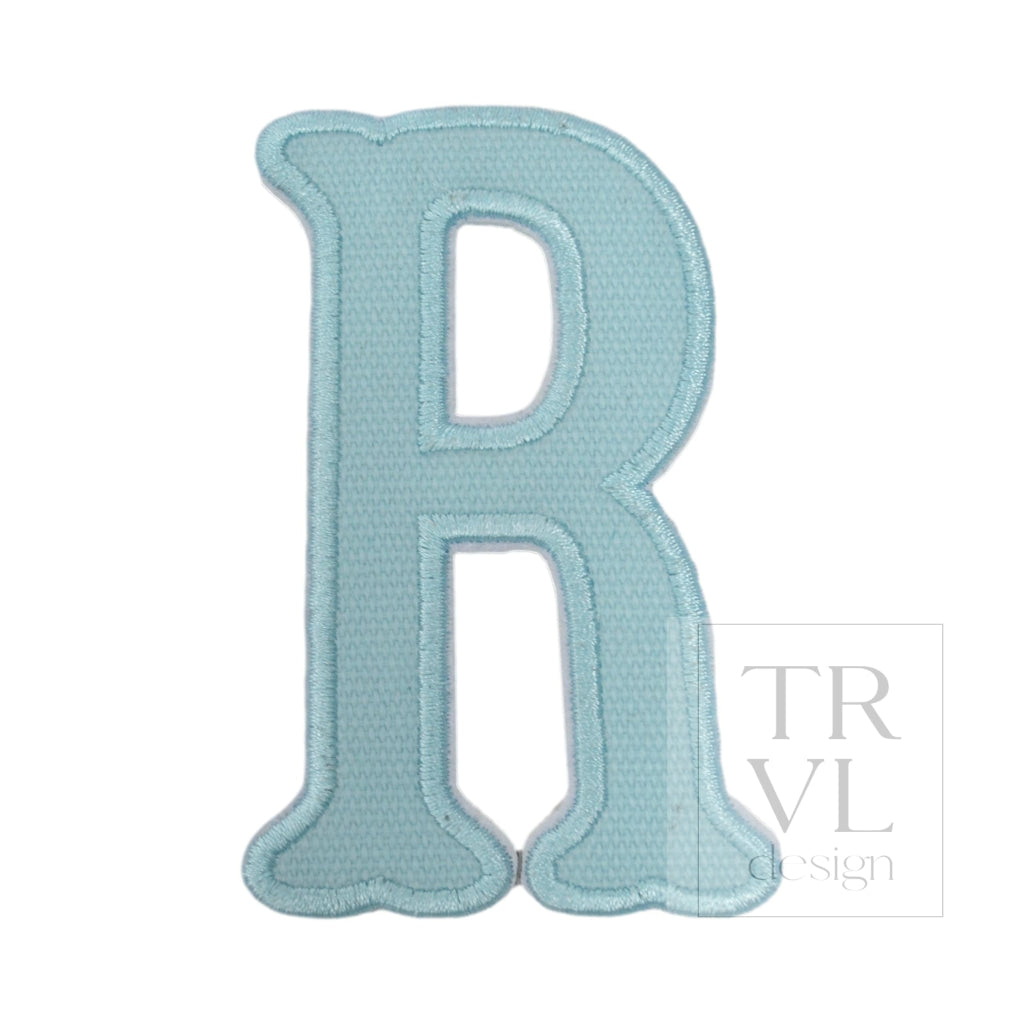 LETTER APPLIQUÉS - LARGE LAKE BLUE CANVAS *2 PC PRE-PACK* - Letter R - Decorative Stickers