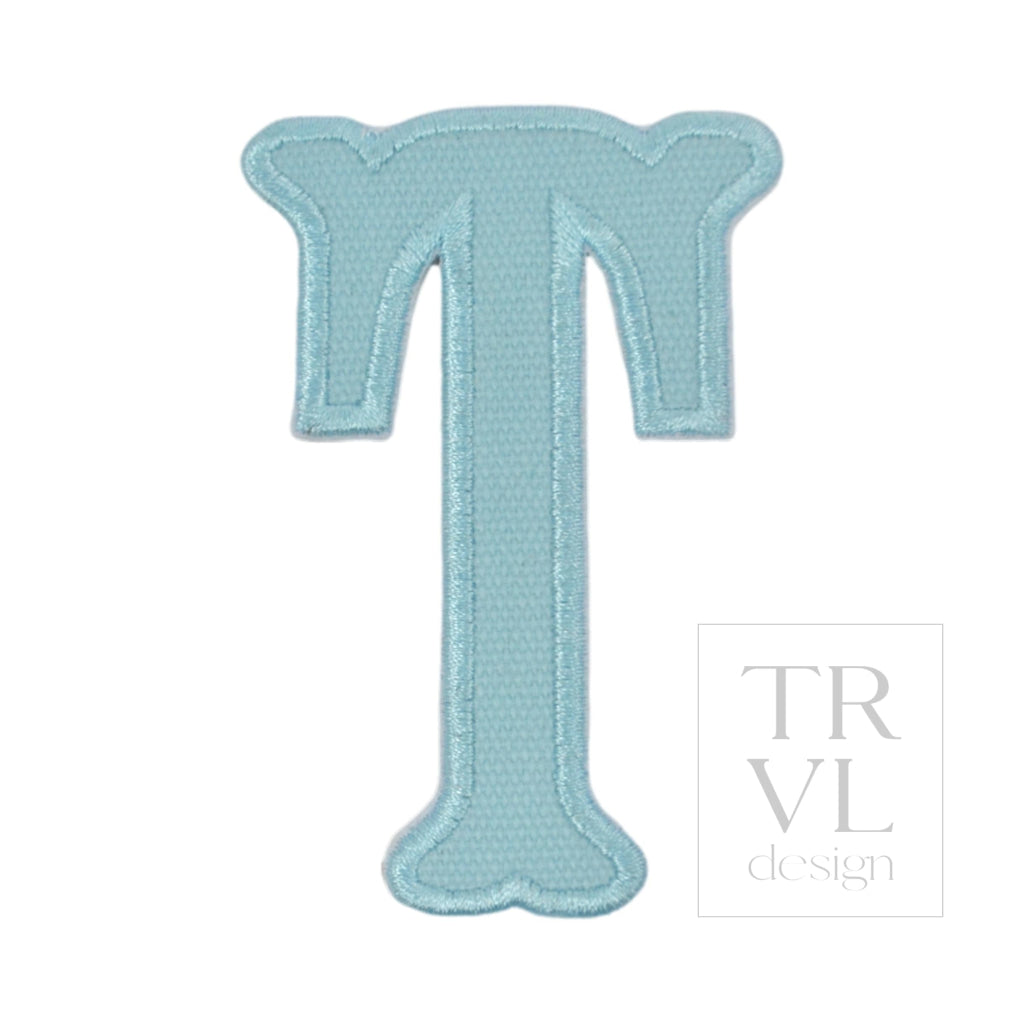 LETTER APPLIQUÉS - LARGE LAKE BLUE CANVAS *2 PC PRE-PACK* - Letter T - Decorative Stickers