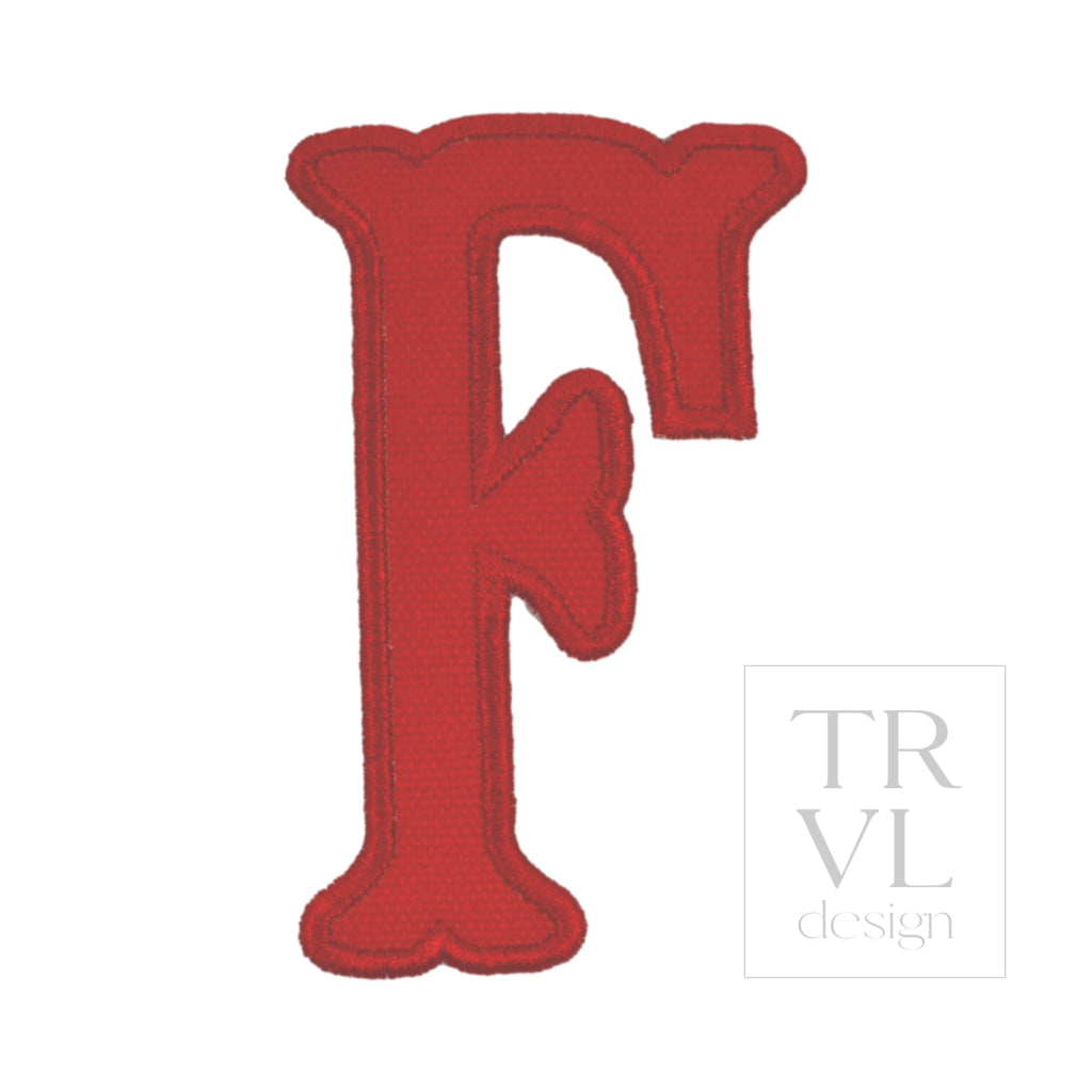 LETTER APPLIQUÉS - LARGE RED CANVAS *2 PC PRE-PACK* - Letter F - Decorative Stickers