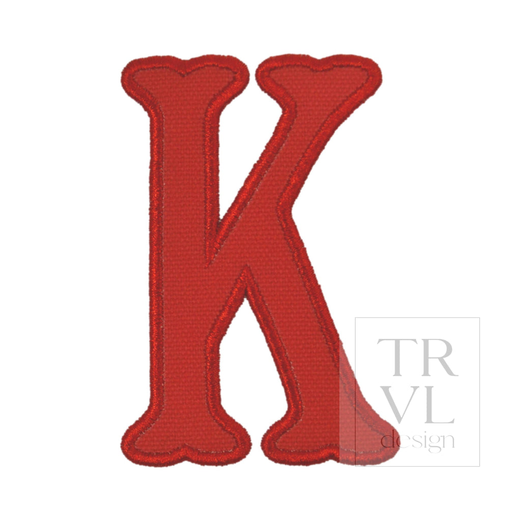 LETTER APPLIQUÉS - LARGE RED CANVAS *2 PC PRE-PACK* - Letter K - Decorative Stickers