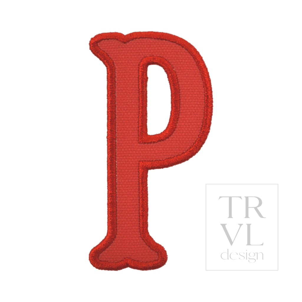 LETTER APPLIQUÉS - LARGE RED CANVAS *2 PC PRE-PACK* - Letter P - Decorative Stickers