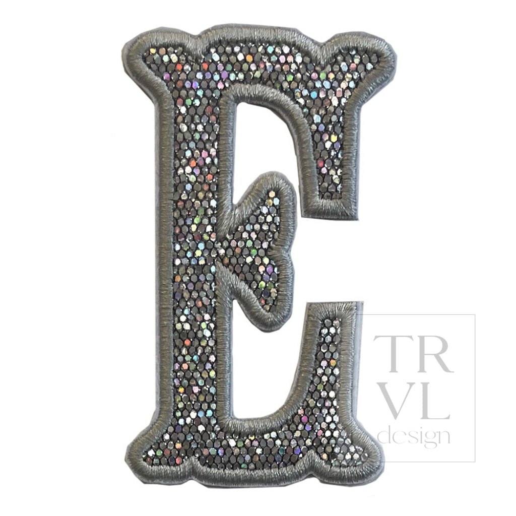 Silver Glitter Appliqué Letters *2 Pc Pre - Pack* Letter E