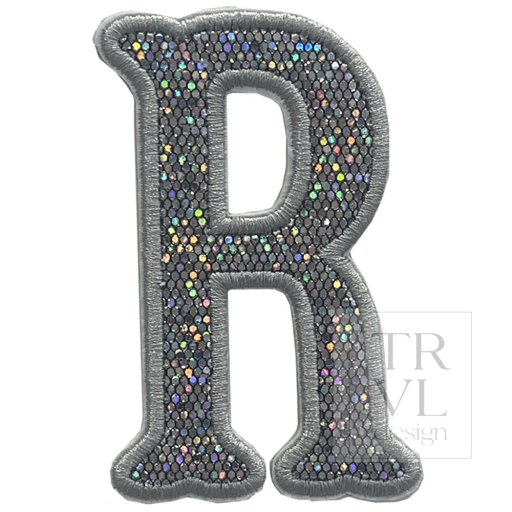 Silver Glitter Appliqué Letters *2 Pc Pre - Pack* Letter R