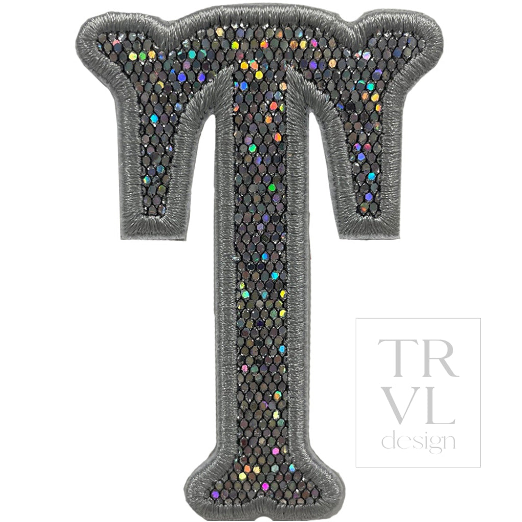 Silver Glitter Appliqué Letters *2 Pc Pre-Pack* Letter T